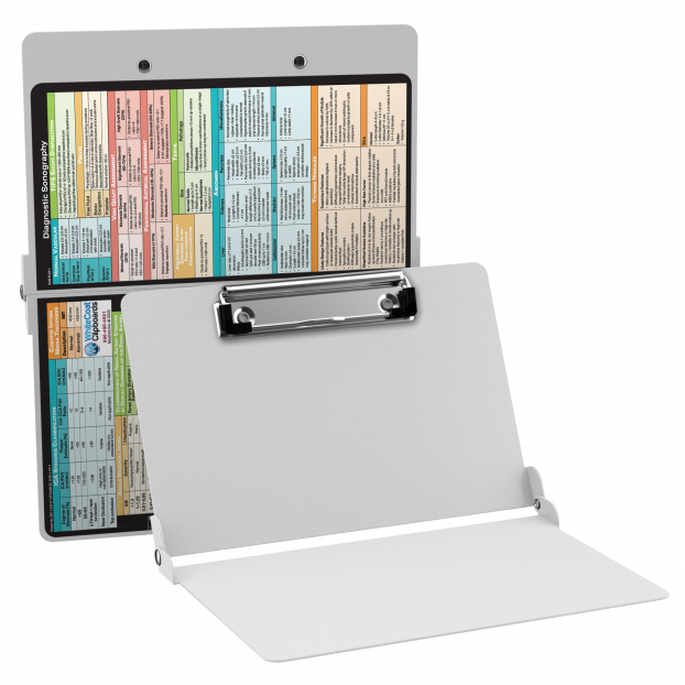 WhiteCoat Clipboard® - White Diagnostic Sonography Edition